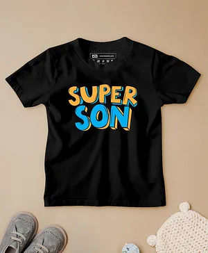 Be Awara Half Sleeves Super Son Print Tee - Black