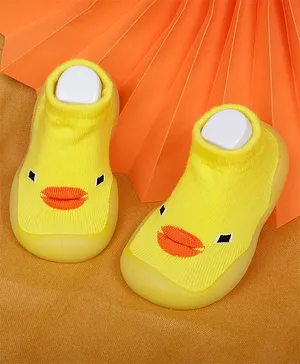 Baby Moo Duck Design Slip On Shoes - Yellow