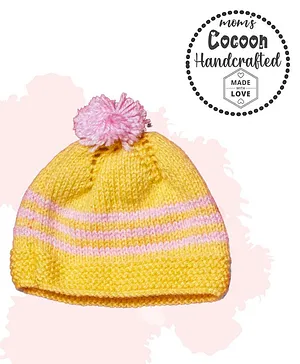 COCOON ORGANICS Handcrafted Soft And Warm Winter Cap For Babies - Yellow