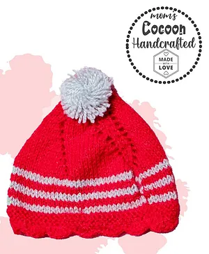 COCOON ORGANICS Striped Detailing Cap - Red