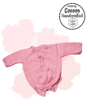 COCOON ORGANICS Full Sleeves Solid Colour Onesie - Light Pink