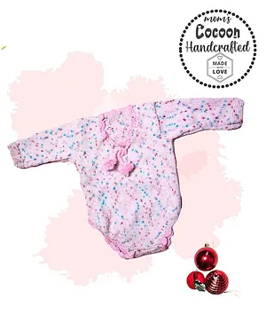 COCOON ORGANICS Full Sleeves Knitted Onesie - Light Pink