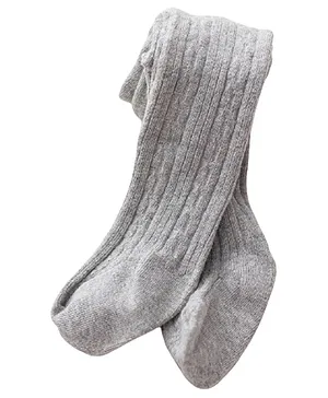 SYGA Cotton Solid Knit Tight Leggings - Grey