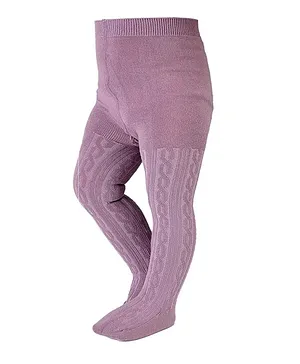 SYGA Cotton Solid Knit Tight Leggings - Purple
