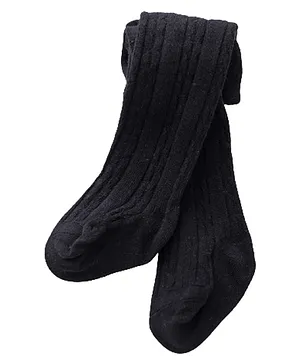 SYGA Cotton Solid Knit Tight Leggings - Black