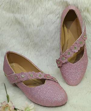 D'chica Glittery Flower Ballerinas - Pink