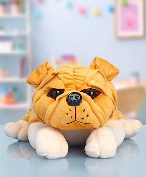 Babyhug Bull Dog Soft Toy Beige - Height 39 cm