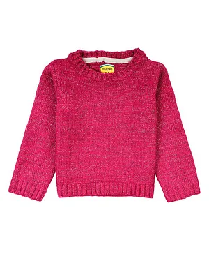 Lil Lollipop Full Sleeves Melange Style Sweater - Pink