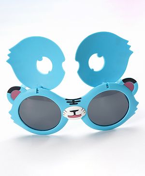 Babyhug Cat Print Sunglasses - Blue   - Free Size
