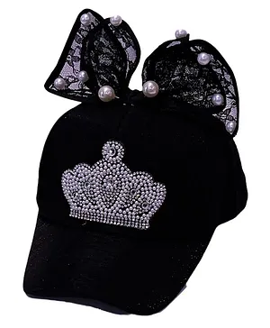 Tipy Tipy Tap Pearl Crown Detailing Baseball Cap - Black