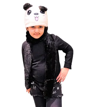 Tipy Tipy Tap Panda Hooded Muffler - Black
