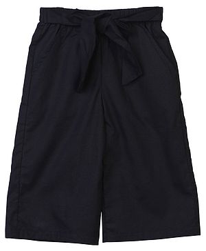 Aww Hunnie Solid Bow Detailed Pants - Black