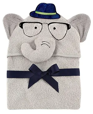 Dotmom Bamboo Elephant Hooded Towel - Grey