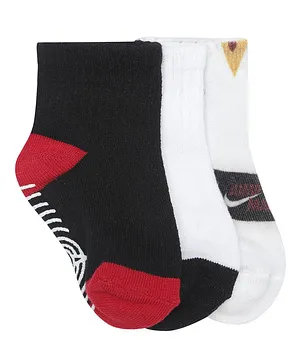 Jordan Pack Of 3 Assorted Gripper Socks - White & Black