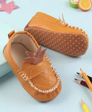 KIDLINGSS Pineapple Design Booties - Brown