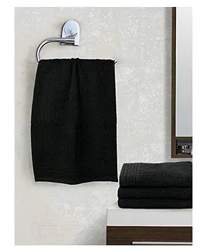 SWHF Chic Home Cotton Hand Towel Pack of 5 - Black