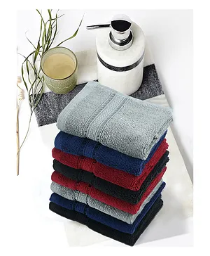 SWHF Chic Home Cotton & 500 GSM Face Towel Set of 8 - Multicolour