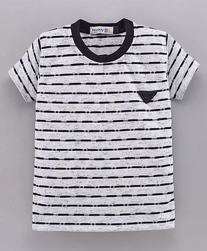 Noddy  Half Sleeves Stripes T-shirt - Black