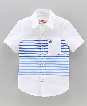 Under Fourteen Only Half Sleeves Striped Shirt - White