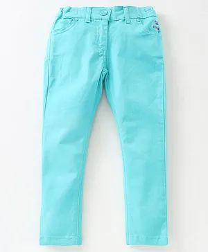 Jus Cubs Comfortable Solid Lycra Trousers - Turquise