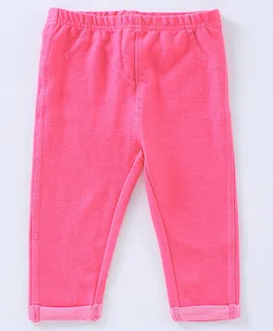Jus Cubs Three Fourth Jeggings Denim Effect Lycra  - Fuchsia
