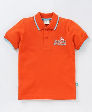 Jus Cubs Half Sleeves Solid Colour Polo Tee - Orange