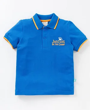 Jus Cubs Half Sleeves Solid Colour Polo Tee - Blue