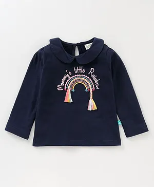 Jus Cubs Full Sleeves Rainbow Embroidered Tee - Navy Blue