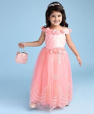 Babyhug Sleeveless Party Wear Gown - Pink