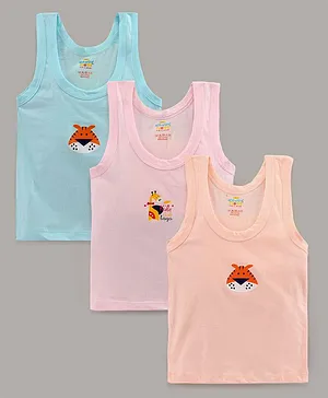 KandyFloss by Amul Sleeveless Vests Pack of 3 - (Color & print May Vary)