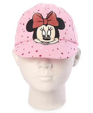 Babyhug Summer Cap Minnie Mouse Print Pink - Diameter 16 cm