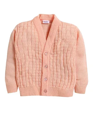 Little Angels Full Sleeves Solid Colour Sweater - Peach