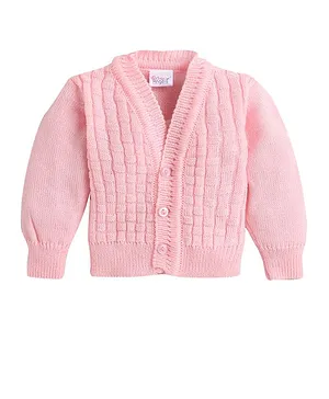 Little Angels Full Sleeves Solid Colour Sweater - Light Pink