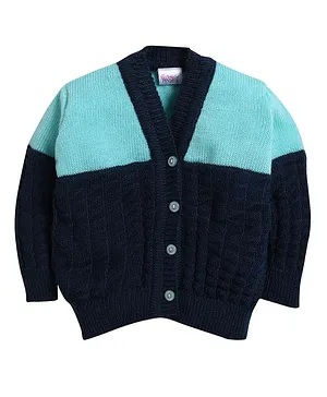Little Angels Full Sleeves Solid Colour Cardigan - Blue