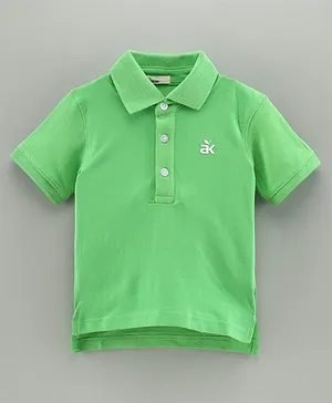 Adams Kids Half Sleeves Solid Polo Tee - Green