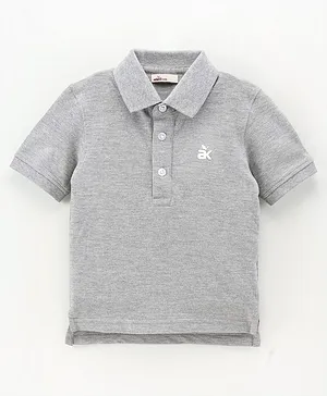 Adams Kids Half Sleeves Solid Polo T Shirt - Grey