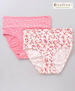 Bella Mama Ecojiva Finish Panties Floral Print Pack of 2 - White Pink