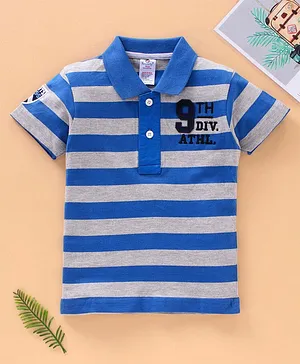 Smarty Half Sleeves Stripe Print Tshirt - Royal Blue