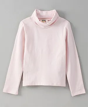 Koton Full Sleeves Solid High Neck Tee - Pink
