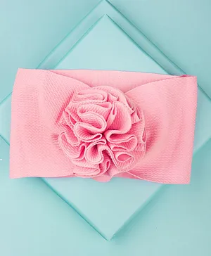Arendelle Self Design Detail With Flower Applique Headband - Baby Pink