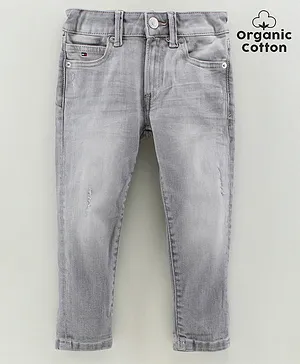 Tommy Hilfiger Full Length Denim Washed Jeans - Light Grey