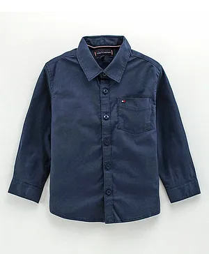 Tommy Hilfiger Full Sleeves Solid Shirt - Blue