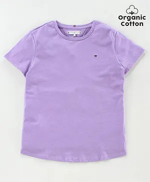 Tommy Hilfiger Half Sleeves Tee Solid Color - Purple