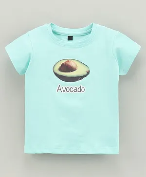 Enfance Core Half Sleeves Avocado Printed Crop T-Shirt - Sea Green