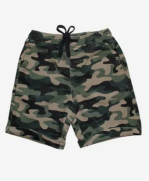 Kiddopanti Camouflage Printed Shorts - Green