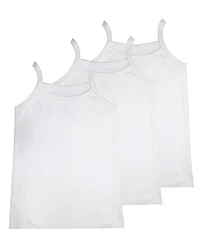 Kiddopanti Pack Of 3 Sleeveless Solid Tank Tops - White