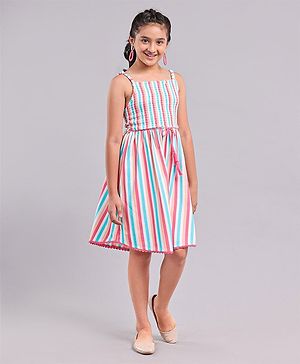 Pine Kids Singlet Striped Smocked Frock - Multicolor