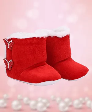 Coco Candy Butterfly Booties - Red