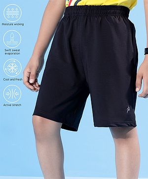 Pine Active Mid Thigh Length Quick Dry Shorts Solid - Black