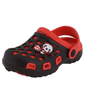 Yellow Bee Volleyball Panda Patch Clogs - Red And Black